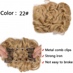 LUPU s&uuml;nteetiline kammklamber lokkis juuksel&otilde;ikega juuksepikendused Chignon Hair Bun Ombre blondid elastsed juuksepaelad naistele