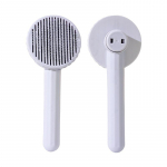 Lemmiklooma karvaeemalduskamm Macaron kassipuhastuskamm &uuml;mmargune koerakass roostevabast terasest n&otilde;elakamm massaaž Puhas ujuv juuksehari valge