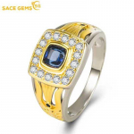 SACE GEMS Luksuslik vasesulamist tsirkoon pulmakihlus mehe s&otilde;rmus ehe kingitus 6 kuld