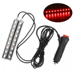 12 V tulemasinadapter auto stiilis auto atmosf&auml;&auml;ri lambid 2 tk auto LED armatuur p&otilde;randa jalariba sisekujunduse dekoratiivlamp Red