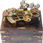 Brass Navigation Instruments Vintage Style Sextant Ship History Sextant Nautical Sextant in Hardwood Gift Box.C-3082