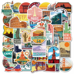 50 tk Global Travel City maastiku kleebised DIY m&auml;nguasjad kirjatarvete &uuml;mbris Rula s&uuml;learvuti kitarr Pegatinas kleebised 50Pcs