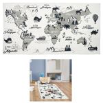 Les Tr&eacute;sors De Lily [A1253] - puuvillane vaip 'Mappemonde' hall valge - 140x70 cm hall