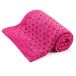 Bellochi bamboo blanket openwork mallow, 100x80 cm, pink