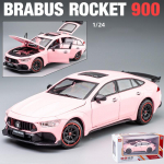 1/24 Scale Brabus Rocket 900 Diecast automudeli m&auml;nguasi, tagasit&otilde;mmatav m&auml;nguasi koos heli ja valgusega lastele v&auml;ikelastele poistele t&uuml;drukutele m&otilde;eldud kingituste kollektsioon 1:24-size:21.2*8.1*5.8cm roosa