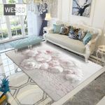 3D-roosa ja lilla lillevaip elu- ja magamistuppa 160x200cm 1pcs