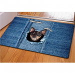 3D Teksad Hole Cat Uksematt Loom Armas Naljakas Vaip Kiisu Mustriga K&ouml;&ouml;k Absorbeeriv Vanni Libisemisvastane Vaip 40*60cm
