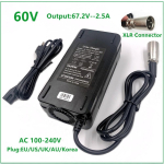 67,2V2,5A laadija 67,2V 2,5A elektrijalgratta liitiumaku laadija 60V liitiumaku jaoks XLR Plug 67,2V2,5A laadija Korea