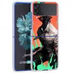 Armas multikas mootorsae mehe mustriga &uuml;mbris Samsung Galaxy Z Flip 4 5g l&auml;bipaistev k&otilde;va mobiiltelefoni kate Zflip Clear PC Coque Samsung Z Flip4 5G