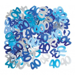 1 kott S&uuml;nnip&auml;evakonfettid Erksad juubelitarvikud Rebenemiskindlad peokaunistused Sinised numbrid litrid Moevisked 40