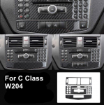 Benz C klass W204 tarvikud s&uuml;sinikkiust stiilis auto interj&ouml;&ouml;r keskkonsool Instrument AC &otilde;huventilaatori v&auml;ljalaskepaneeli CD kaane kleebis kaunistus Model C
