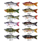 12 TK p&uuml;&uuml;gilant k&otilde;va s&ouml;&ouml;t 10 cm/18 g voblerid, 6 segmendiga Swimbait p&uuml;&uuml;gilant
