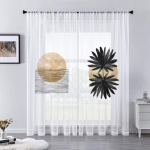 Bohemian Sun Moon Star Dreamcatcher Rainbow Sheer Voile kardin elutoa kaunistamiseks Lehed Kaktus K&ouml;&ouml;gi aken T&uuml;llkardin 1 PCS W100XH250cm
