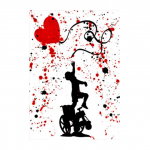 Grafiti t&auml;navakunst Banksy &Otilde;hupallit&uuml;druk l&otilde;uendimaal plakat Cuadros ja prindid seinakunsti pilt elutuppa kodu dekoratsioon 21*30cm