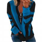 S&uuml;gistalvine mood T&otilde;mblukuga pullover Topid Naiste vabaaja lapitega lahtine pluus Naiste pikkade varrukatega s&auml;rkpluusid t&auml;navar&otilde;ivad 3XL