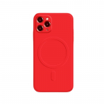 Luksuslik vedela silikoonist Magsafe juhtmevaba laadimis&uuml;mbris iPhone 14 13 12 11 Pro Max 7 8 Plus Mini SE 2020 2022 magnetkaas Samsung S23 S22 Ultra jaoks For iPhone 7 or 8 punane