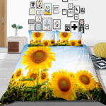 P&auml;evalillemustriga Deluxe majapidamises kasutatavate voodipesukomplekt t&auml;issuuruses tekikate ja padjap&uuml;&uuml;r Plant Print Pestav ja mugav magamistoa voodipesu UK Single 135x200cm