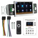 5-tolline autostereo MP5-m&auml;ngija Single Din BT RDS FM-raadio vastuv&otilde;tja juhtmevaba Carplay ja Android Auto toega must