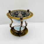 Meres&otilde;idu siksakiline taevasinine tunniklaasist liivataimer, graveeritud massiiv messingist liivataimer