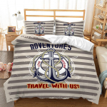 3D digitaalselt tr&uuml;kitud kodune voodipesukomplekt ankrumustriga, tekikott, padjap&uuml;&uuml;r, voodipesukomplekt AU/EU/US t&auml;issuuruses, kodu kaunistus Baby 100x135cm