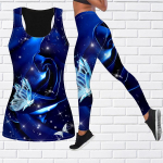 Blue Dream Butterfly Print joogariietus naistele Mood Treening Retuusid Fitness Sport Vabaaja joogap&uuml;ksid XS