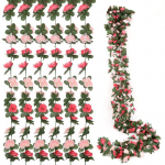 6 tk 2,5 m kunstlilled siidist lilled roosileht vanik viinapuu luuderohi pulmaaia kodukaunistus roosa