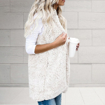 Naiste vest Talvine soe kapuuts V&auml;lisriided vabaaja mantel Faux lukuga jakk XXXL valge