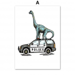 Poiste dinosauruste lasteaed Seinakunst L&otilde;uend Maalimine Veoauto Kiirabi Rongauto P&otilde;hjamaade plakatid ja tr&uuml;kised Kodukaunistus Pildid Lastetuba A4 21X30cm No Framed