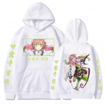 Anime Demon Killer Kawaii Kanroji Mitsuri tr&uuml;kitud meeste ja naiste Harajuku pullover pikkade varrukatega kapuutsiga unisex dressipluus S