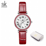 Shengke parima kaubam&auml;rgi luksuslik naiste k&auml;ekell, roostevabast terasest materjal, veekindel k&auml;ekell, naiste k&auml;ekell teemantkell punane