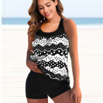 Naiste Halter Bikini Tankini ujumistrikoo Wasserwellendruck ujumistrikoo S valge