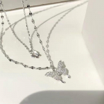 S&auml;rav liblikas kaelakee naistele peen kahekihiline rangluukett kaelakee daamidele, s&otilde;pradele kingitus