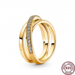 925 h&otilde;bedase sisekujundusega kolmest r&otilde;ngast p&otilde;imitud naiste klassikaline logoga s&otilde;rmus paaridele pulmakink DIY mood v&otilde;lu ehted 9 kuld