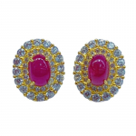 SACE GEMS Naiste k&otilde;rvar&otilde;ngad 925 Sterling Silver 4*6MM Naturaalne Rubiin K&otilde;rvar&otilde;ngad Pulmapeo peened ehted punane