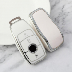 Uus TPU auto kaugjuhtimispuldi v&otilde;tme&uuml;mbrise kate Mercedes Benz ACESG klassi GLC CLE CLA GLB GLS W177 W205 W213 W222 X167 AMG tarvikud 3 Button Key Case valge