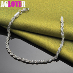 925 Sterling h&otilde;be 4mm Water Wave kett k&auml;ev&otilde;ru ehted 20cm