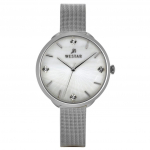 Westar Zing Crystal Accents Roostevabast terasest v&otilde;rgust valge p&auml;rlmutteriga kvarts 00128STN11 naiste k&auml;ekell