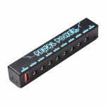 Kitarripedaali toiteallikas Kitarri efektori toiteallikas 8 isoleeritud alalisvoolu v&auml;ljund isoleeritud toide USB IN 5 V 2,1 A must
