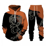 Phoenix Tattoo 3D k&otilde;ikjal tr&uuml;kitud kapuutsiga dressid Meeste dressid pikkade varrukatega dressipluusid dressip&uuml;ksid meeste t&auml;navar&otilde;ivaste komplektid 6XL