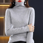 Meriinovillane ka&scaron;miirist kampsun naiste k&otilde;rge kuhjaga kraega pullover, pikkade varrukatega talvine kootud pehme kampsun, soe kvaliteetne kampsun vabaaja kootud topp XXL