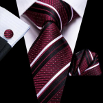 Hi-Tie meeste siidist kaelalipsu komplekt Triibuline Paisley Solid Lips Tasku kandilised mansetin&ouml;&ouml;bid N-3351
