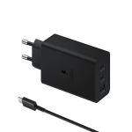 65 W Trio &uuml;likiire USB-C laadija Samsung Galaxy S23 S22 S21 S20 Note20 Ultra S10 S9 Plus jaoks + kiiradapteri C-t&uuml;&uuml;pi kaabel must
