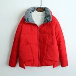 Naiste talvejope, paksendatud soe puuvillane mantel Plus Size Bread &uuml;ler&otilde;ivad L punane