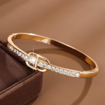 Fashion Trend Lihtne Retro High Sense Micro Inkrusteeritud tsirkoonist Everyday Jokeri l&auml;ikiv k&auml;ev&otilde;ru kuld