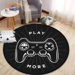 3D m&auml;ngukontrolleri &uuml;mmargune vaip, piirkonnamatt, elutuba, magamistuba, laste tuba, ringikujuline m&auml;ngu kaunistus, kingitus 100cmx100cm