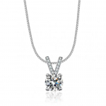 s925 Sterling h&otilde;be D v&auml;rvi VVS Moissanite kaelakee ehted 1-karaadine V-kujuline rangluu keti ripats s&otilde;brap&auml;eva kingitus 45cm