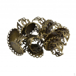 10pcs Vintage Brass Filigree Blank Ring Base Finding Adjustable - Bronze, as described