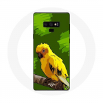 &Uuml;mbris Samsung Galaxy Note 9 Yellow Parakeet Birds rohelise taustaga