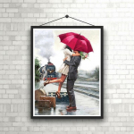 DIY teemantmaalid kallistavad &uuml;ksteist vihmas ristpistes komplekt Mosaiikkunst Teemantmaal T&auml;isringi/ruudukujuline teemant Kodukaunistus Round 20x30cm