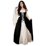 Naiste vintage stiilis naiste keskaegne pikkade varrukatega gooti kleit maapikkusega cosplay kleit Retro pikk kleit kleit XXXL must